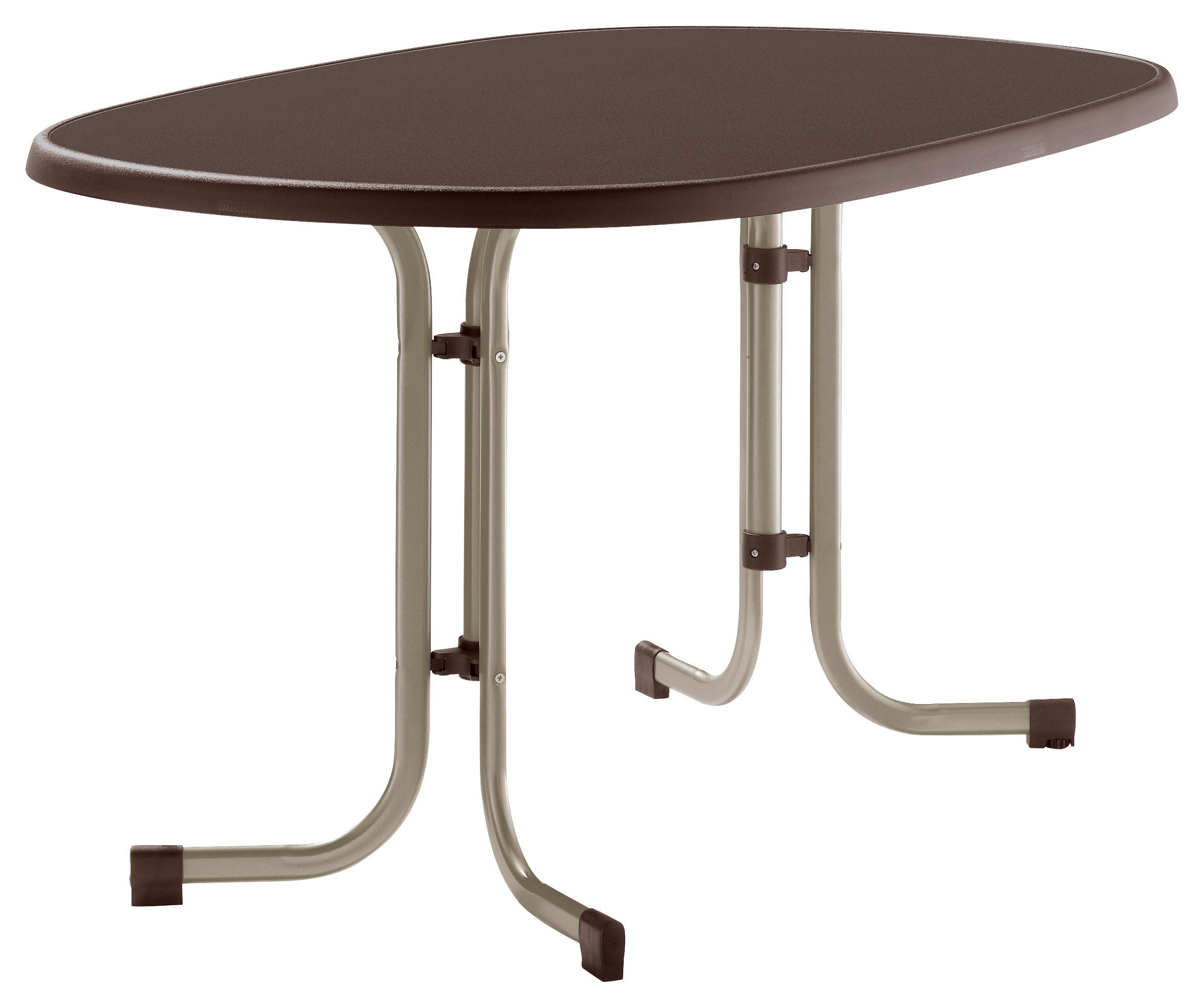 GARTENTISCH 140/90/72 cm Holzwerkstoff oval  - Champagner/Mokka, MODERN, Holzwerkstoff/Metall (140/90/72cm) - Sieger