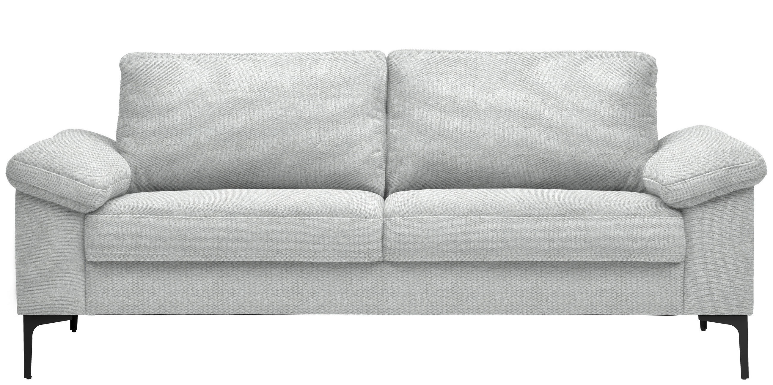 2,5-SITZER in Flachgewebe Silberfarben  - Silberfarben/Schwarz, Design, Textil/Metall (206/86/97cm) - Pure Home Lifestyle