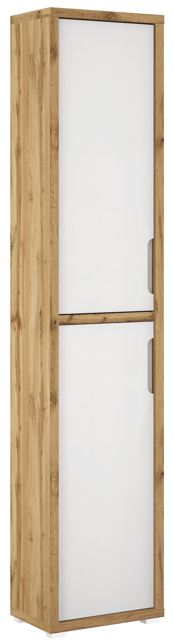 MEHRZWECKSCHRANK 44/218/36 cm  in Eichefarben, Weiß Hochglanz  - Eichefarben/Weiß Hochglanz, MODERN, Holzwerkstoff (44/218/36cm) - Xora