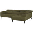 ECKSOFA in Webstoff Olivgrün  280/205 cm  - Schwarz/Olivgrün, Design, Textil/Metall (280/205cm) - Xora