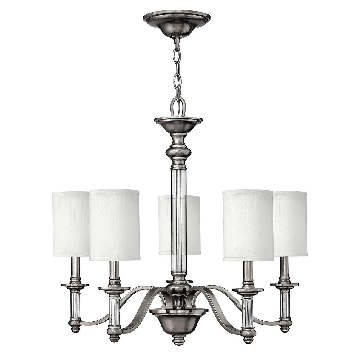 TAKKRONA Sussex 66/74 cm  - nickelfärgad, Lifestyle, metall/glas (66/74cm) - Elstead Lighting