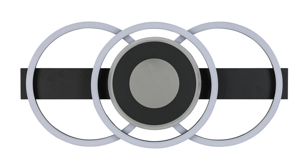 LED-DECKENLEUCHTE 60/28/6,5 cm  - Schwarz, Basics, Kunststoff/Metall (60/28/6,5cm) - Boxxx