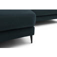 ECKSOFA  in Flachgewebe Petrol  177/253 cm  - Petrol/Schwarz, Design, Textil/Metall (177/253cm) - Dieter Knoll