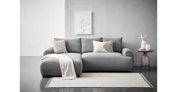 ECKSOFA  in Webstoff Dunkelgrau  175/265 cm  - Dunkelgrau/Schwarz, MODERN, Kunststoff/Textil (175/265cm) - Carryhome