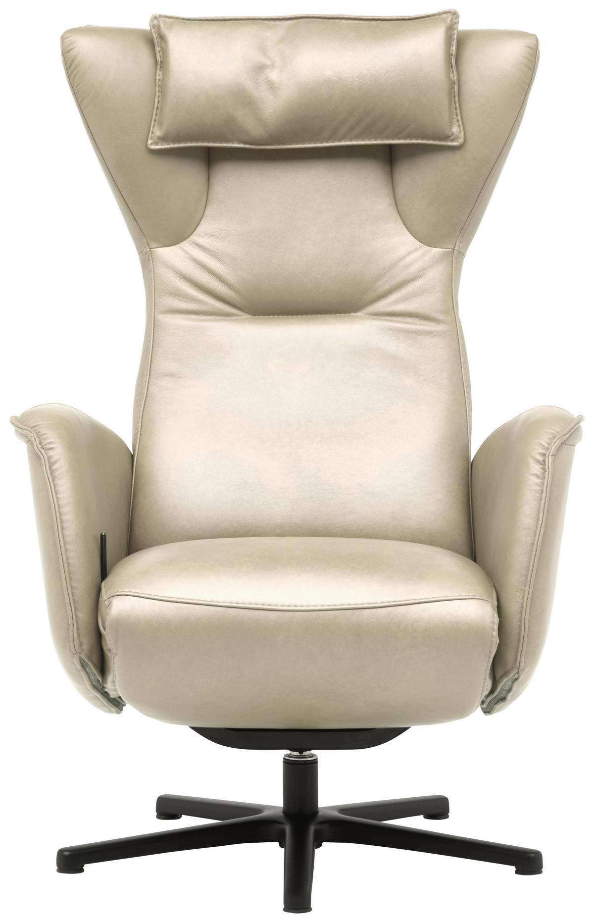 RELAXSESSEL Leder Naturfarben  - Schwarz/Naturfarben, Design, Leder/Metall (75/106/86cm) - Valdera