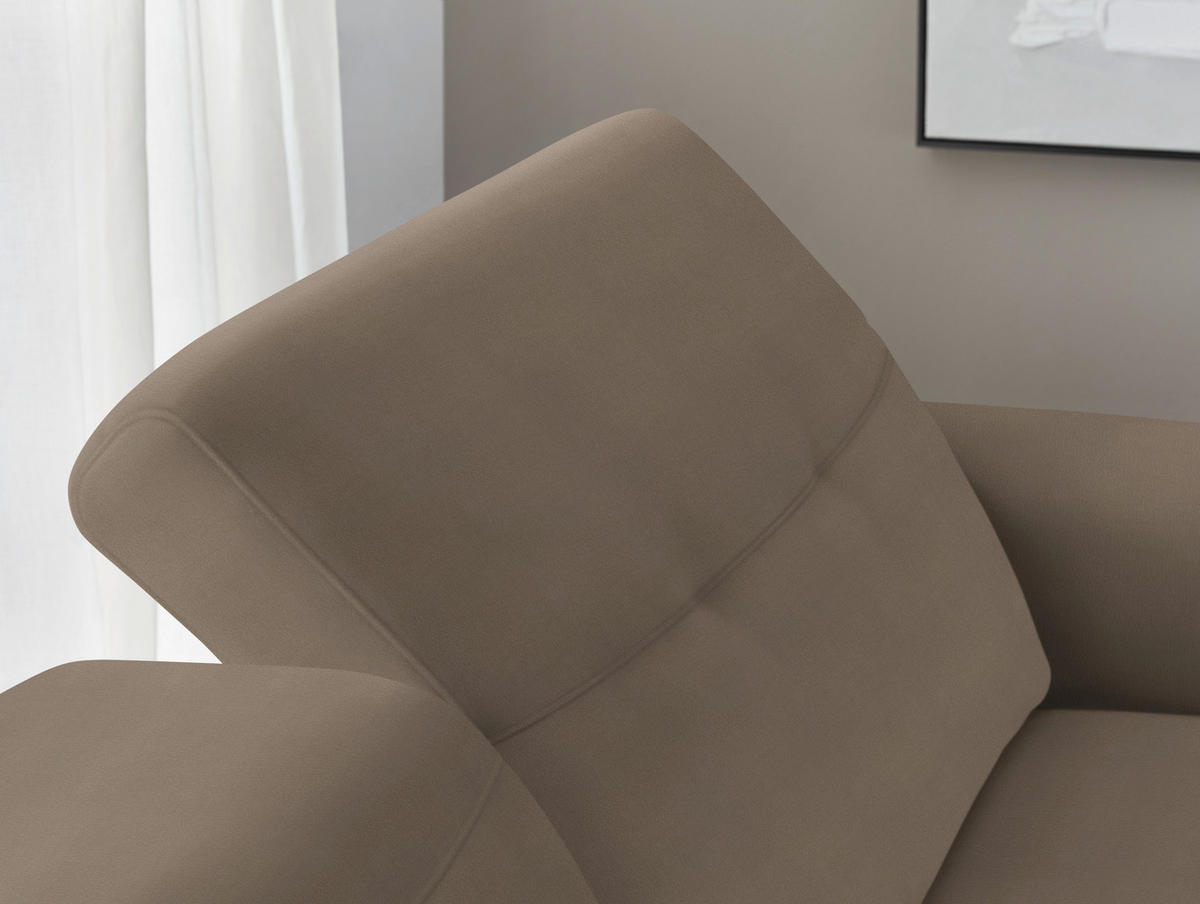 ECKSOFA in Echtleder Hellbraun  - Hellbraun/Eichefarben, Design, Leder/Holz (305/163cm) - Novel