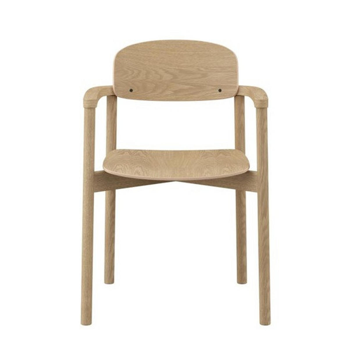 STOL MED ARMSTÖD  läderutbud, tygutbud   ekfärgad  - ekfärgad, Design, trä (55/80/51cm) - Skovby