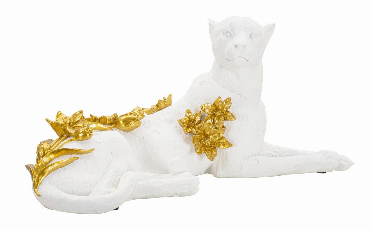 SKULPTUR - Goldfarben/Weiß, Basics, Kunststoff (53/24/21.5cm)