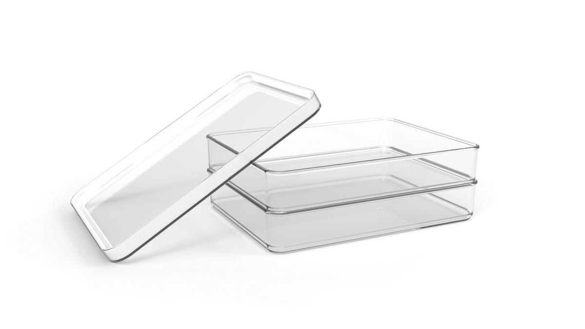 FRISCHHALTEDOSENSET  - Transparent/Weiß, Basics, Kunststoff (20/15/7cm) - Rotho