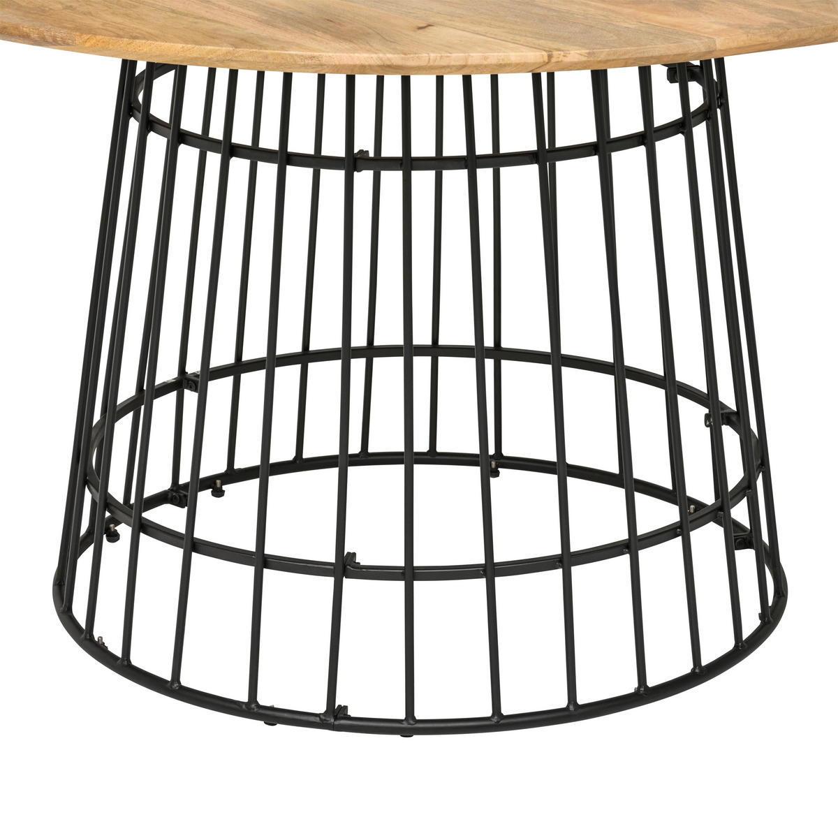 JEDÁLENSKÝ STÔL, mangové drevo, prírodná farba, 140/76/140 cm - čierna/prírodná farba, Modern, kov/drevo (140/76/140cm) - Livetastic