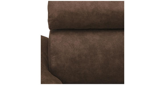 ECKSOFA Dunkelbraun Lederlook  - Dunkelbraun/Schwarz, Design, Kunststoff/Textil (263/230cm) - Hom`in