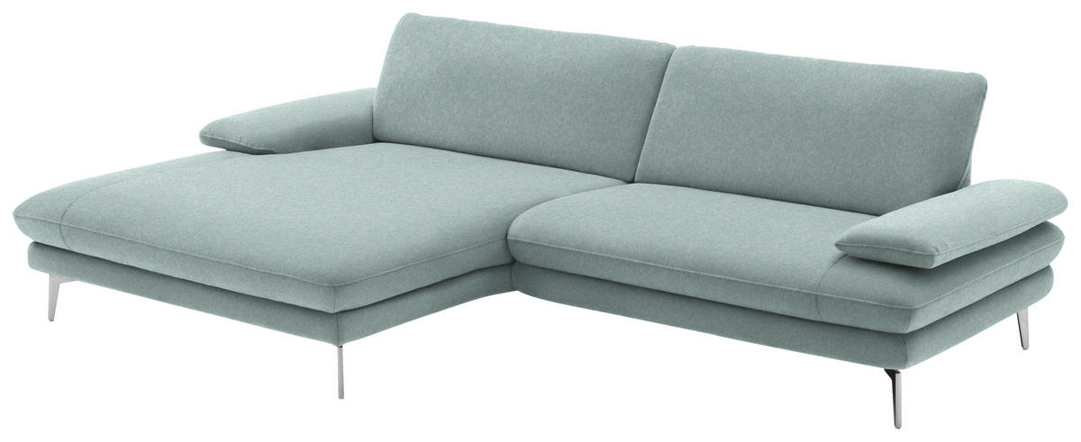 ECKSOFA in Webstoff Mintgrün  - Schwarz/Mintgrün, Design, Textil/Metall (184/284cm) - Dieter Knoll