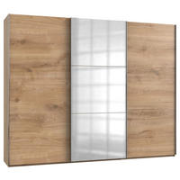 SCHWEBETÜRENSCHRANK in Eichefarben  - Chromfarben/Eichefarben, Modern, Holzwerkstoff/Metall (300/236/65cm) - MID.YOU