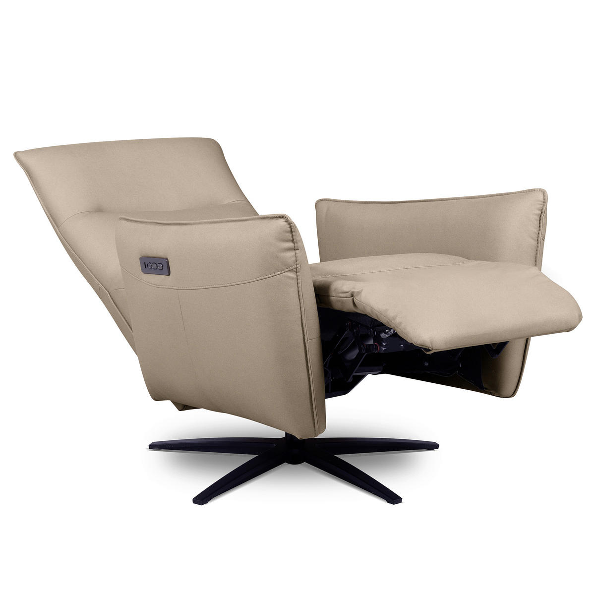 RELAXSESSEL Textil Taupe  - Taupe/Schwarz, Design, Textil/Metall (77/107/88cm) - Livetastic