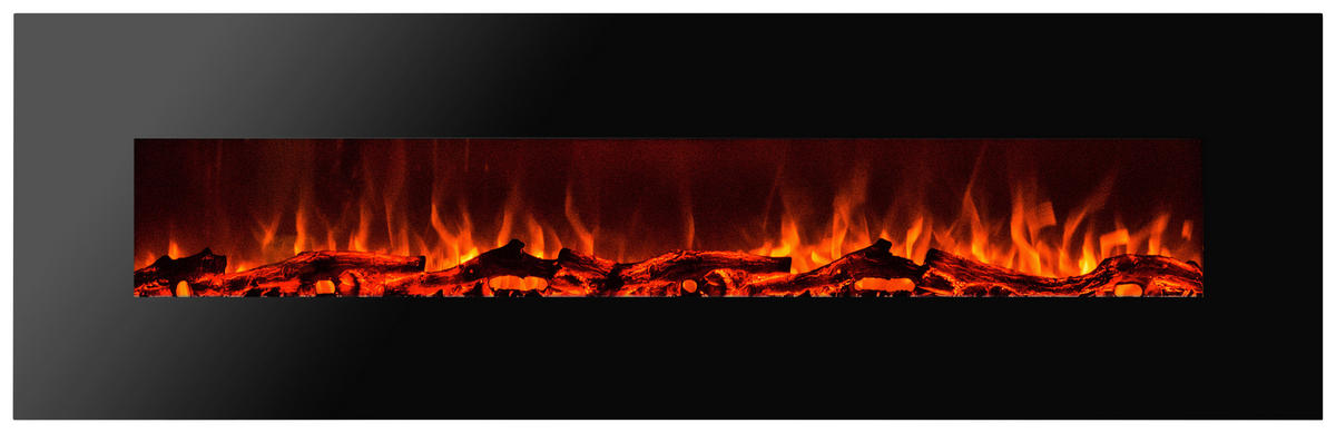 ELEKTROKAMIN - Schwarz, Design, Glas/Kunststoff (183/55/14cm) - Xora