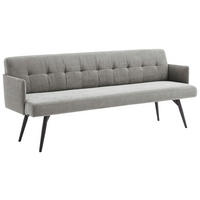 SITZBANK 206/85/69 cm Cord Grau Metall  - Schwarz/Grau, Design, Textil/Metall (206/85/69cm) - Johann Jakob