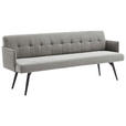 SITZBANK in Textil Grau  - Schwarz/Grau, Design, Textil/Metall (206/85/69cm) - Johann Jakob
