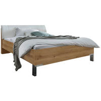 BETT 180/200 cm,  in Weiß, Eiche Bianco,  - Eiche Bianco/Weiß, KONVENTIONELL, Metall (180/200cm) - Venda