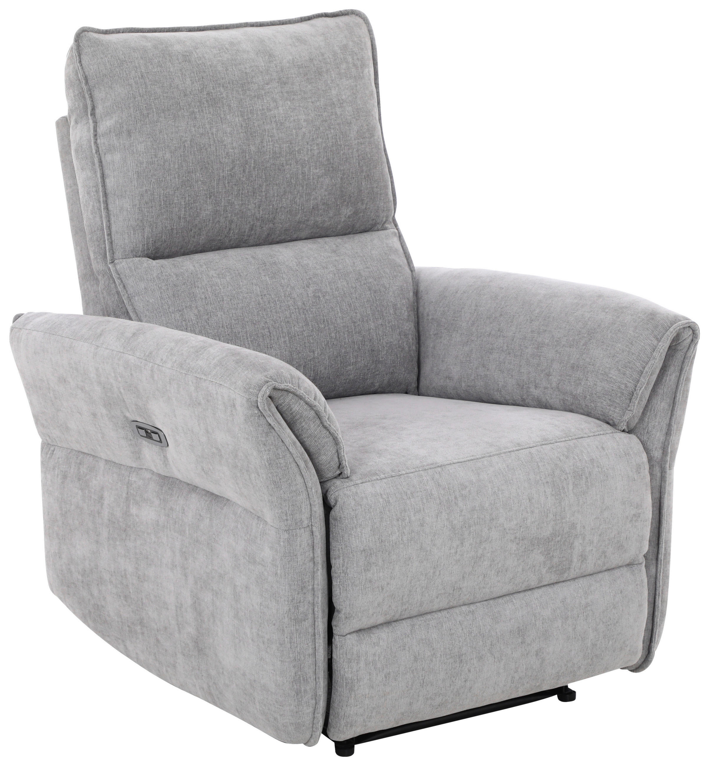 FERNSEHSESSEL Webstoff Grau  - Schwarz/Grau, MODERN, Kunststoff/Textil (86/103/92cm) - Livetastic