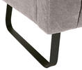 SITZBANK 175/89/75 cm Flachgewebe Schwarz, Hellgrau Metall  - Hellgrau/Schwarz, Design, Textil/Metall (175/89/75cm) - Novel
