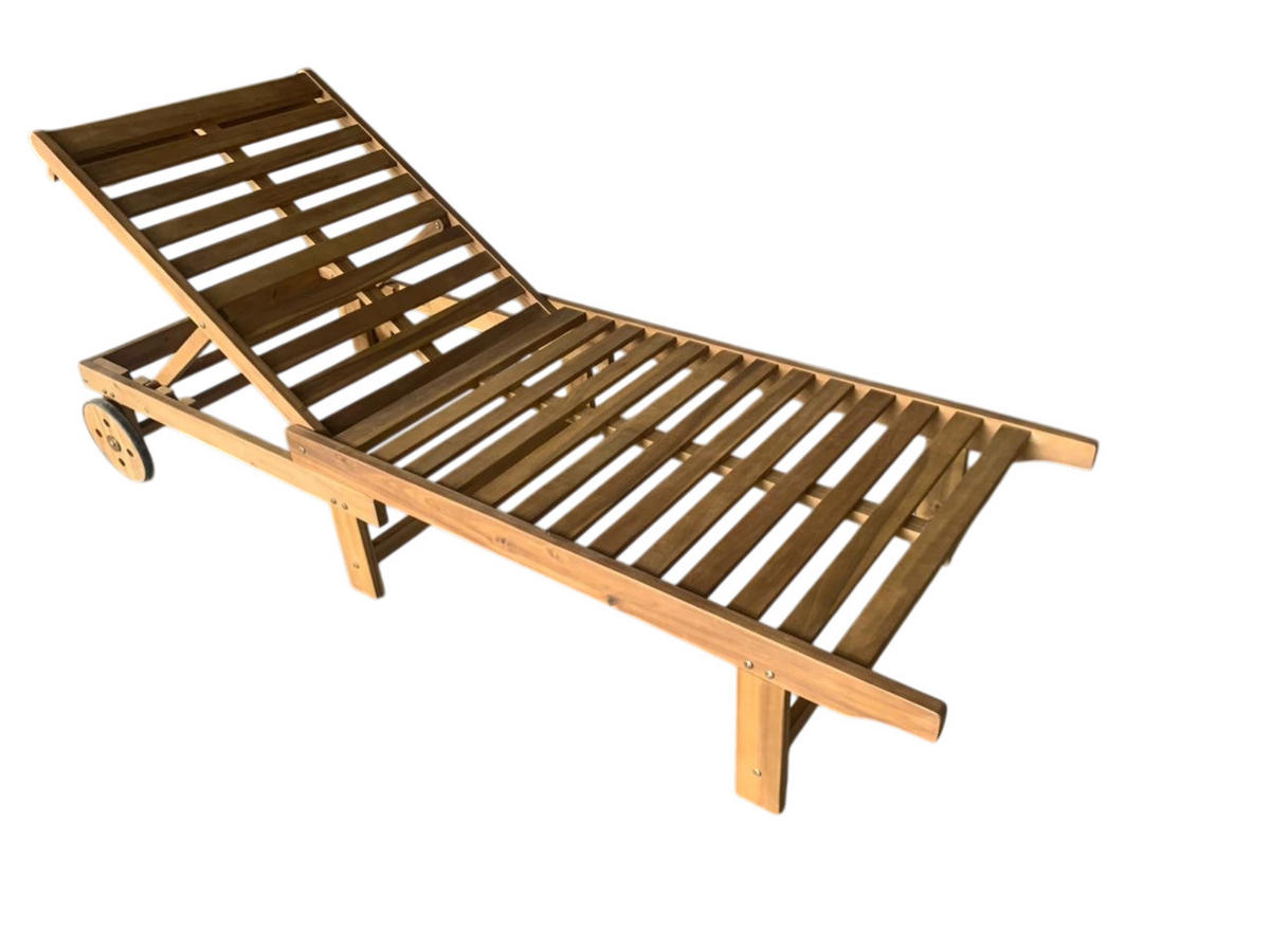 GARTENLIEGE 186/32/70 cm  - Grau/Akaziefarben, Basics, Holz/Textil (186/32/70cm) - Ambia Garden