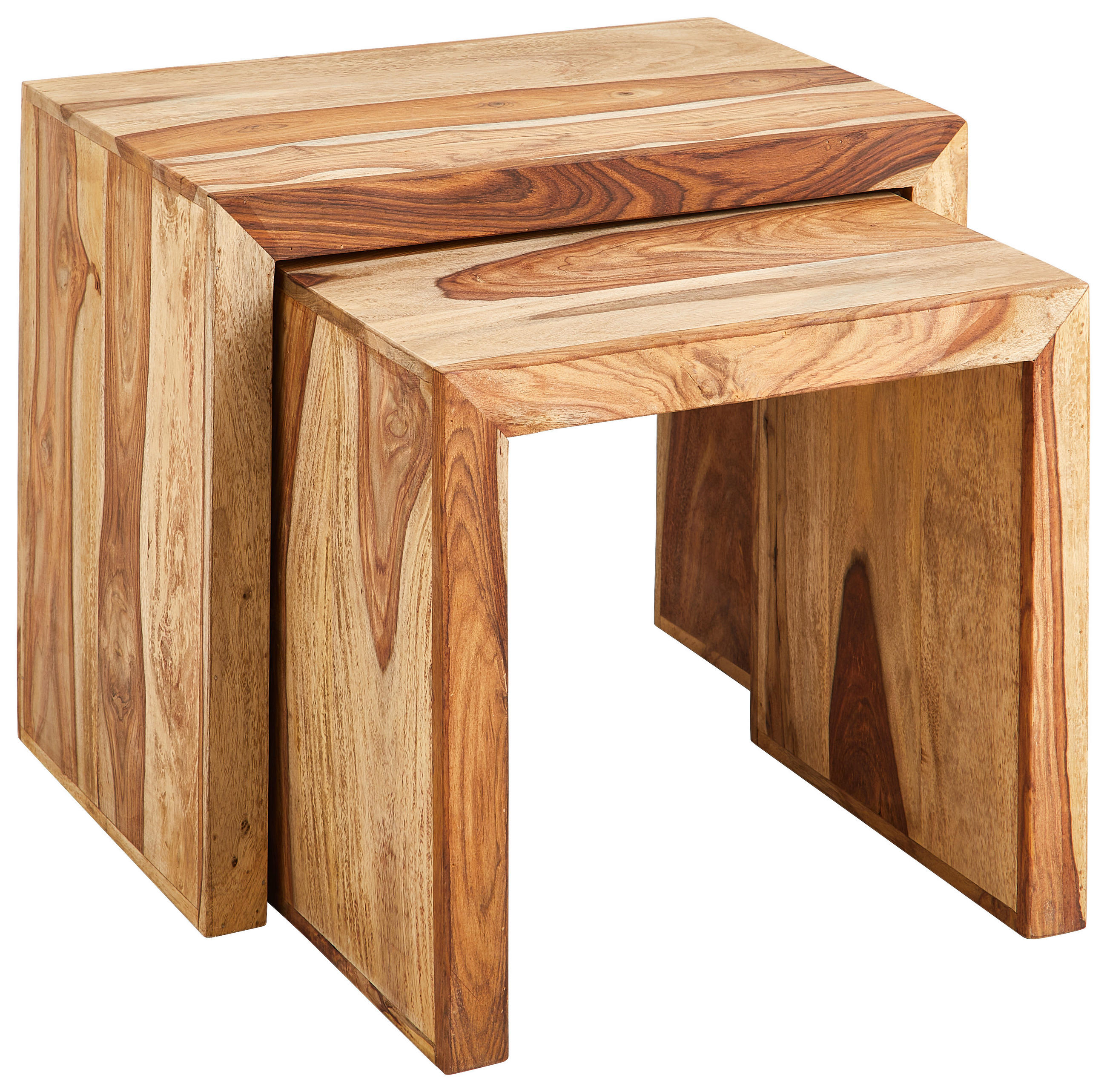 SATZTISCH 35/55/45/45/40 cm Sheesham massiv Naturfarben rechteckig  - Naturfarben, LIFESTYLE, Holz (35/55/45/45/40cm) - Landscape
