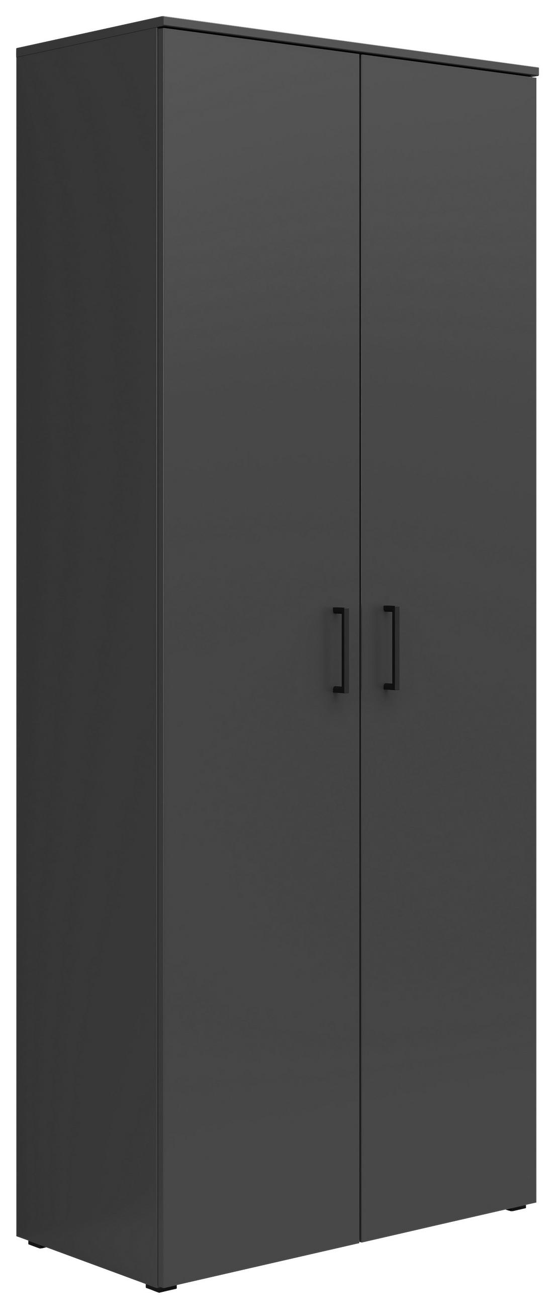 MEHRZWECKSCHRANK 80/195/40 cm  in Graphitfarben  - Anthrazit/Schwarz, MODERN, Holzwerkstoff/Kunststoff (80/195/40cm) - Carryhome