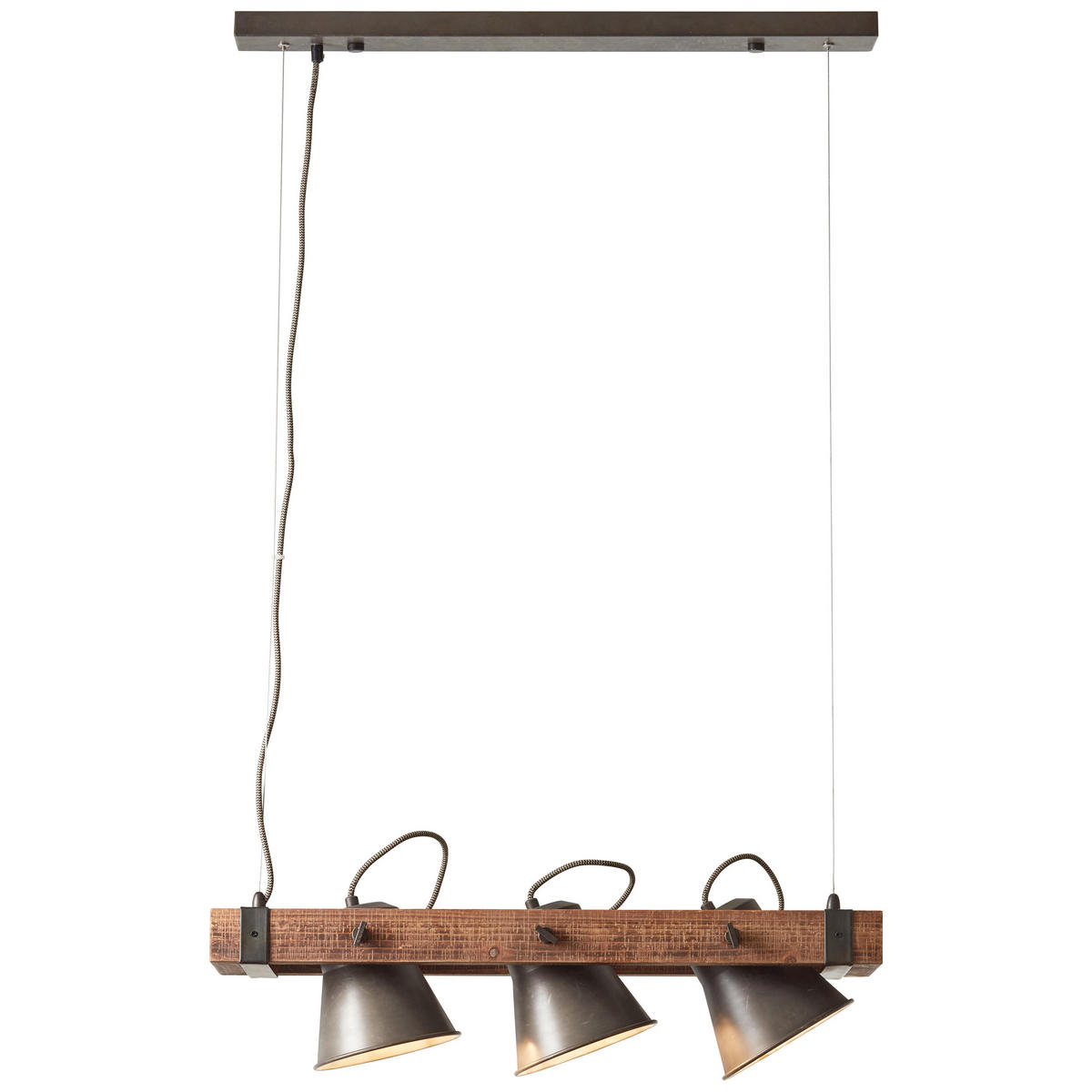 Hängeleuchte  70/115 cm   - Schwarz, Design, Holz/Metall (70/115cm) - Brilliant