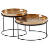 COUCHTISCHSET in Metall 46/46/41 cm  - Goldfarben/Schwarz, Modern, Metall (46/46/41cm) - MID.YOU