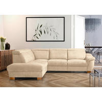 ECKSOFA TREND in Mikrofaser Beige Bettkasten, Relaxfunktion, Kopfteilverstellung  276/238 cm  - Beige/Naturfarben, Design, Holz/Textil (276/238cm) - Livetastic