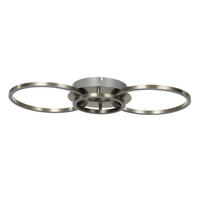 LED-DECKENLEUCHTE Giga 68/30/7,5 cm   - Nickelfarben, Basics, Kunststoff/Metall (68/30/7,5cm) - Novel