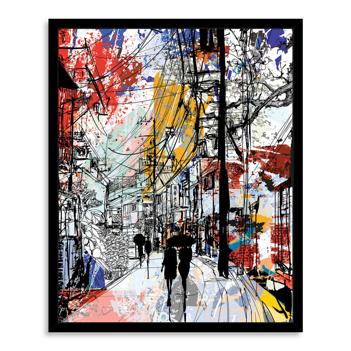 KUNSTDRUCK Abstraktes  - Rot/Schwarz, Trend, Papier/Holzwerkstoff (42/52cm) - Monee