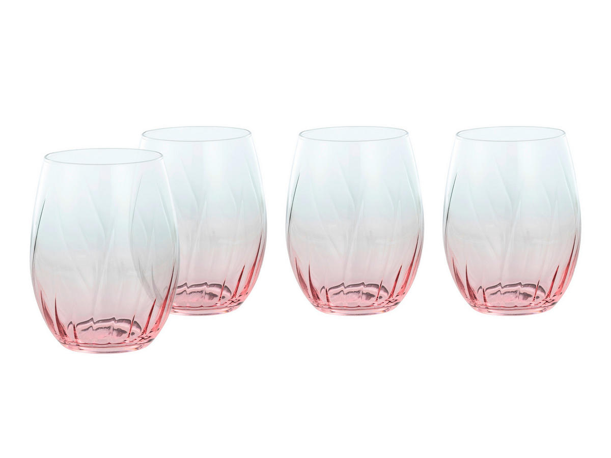 LONGDRINKGLAS Swirly Spring 4-teilig  - Multicolor, Basics, Glas (7,5/10,5cm) - Creatable