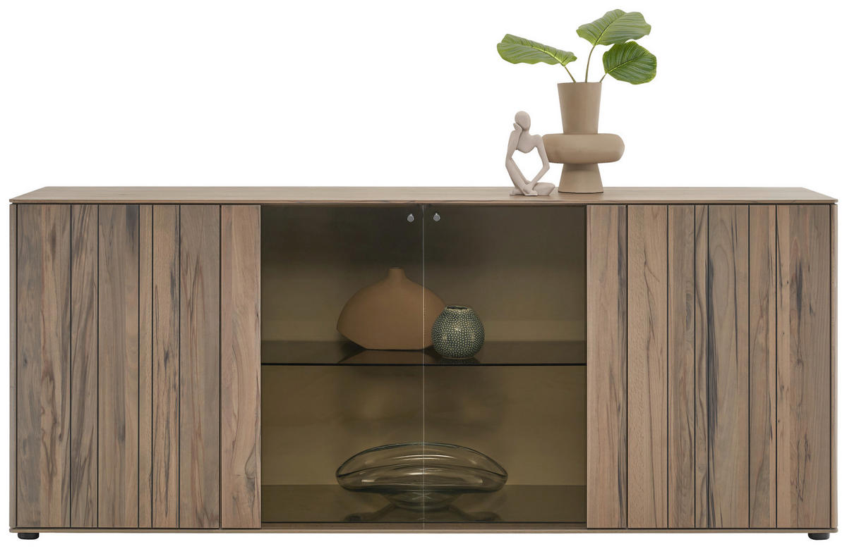 TÁLALÓSZEKRÉNY 196/81/46 cm  - bükkszínű/fekete, Design, Üveg/fa (196/81/46cm) - Johann Jakob