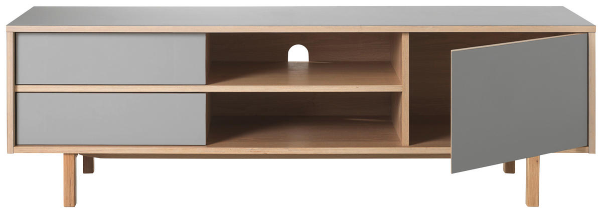 LOWBOARD Grau, Eichefarben  160/50/45 cm  - Eichefarben/Grau, Design, Holz/Holzwerkstoff (160/50/45cm) - Lomoco