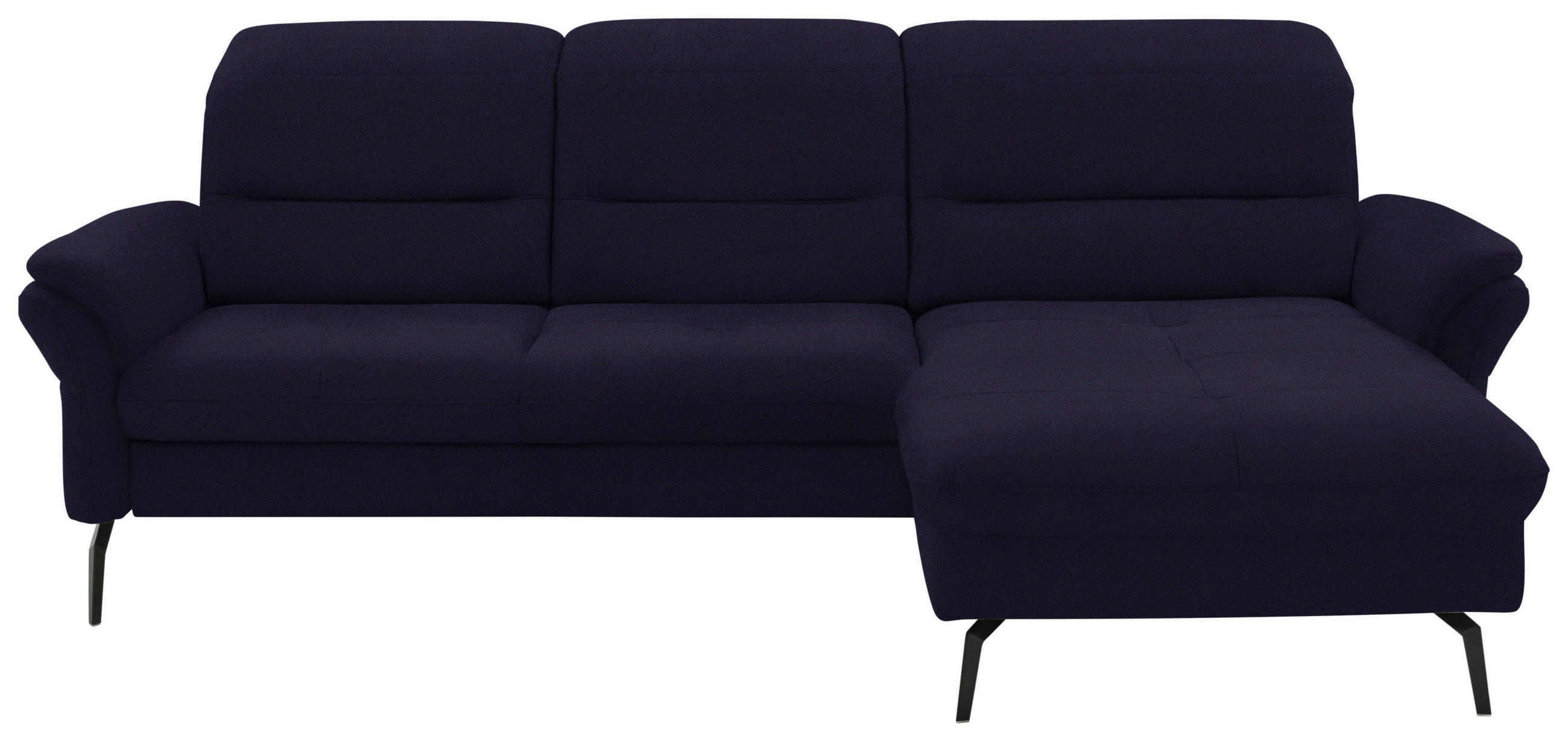 ECKSOFA in Flachgewebe Schwarz  - Schwarz, Konventionell, Textil/Metall (260/181cm) - Beldomo Speed