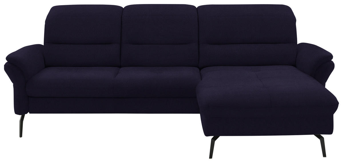 ECKSOFA in Flachgewebe Schwarz  260/181 cm  - Schwarz, KONVENTIONELL, Textil/Metall (260/181cm) - Beldomo Speed
