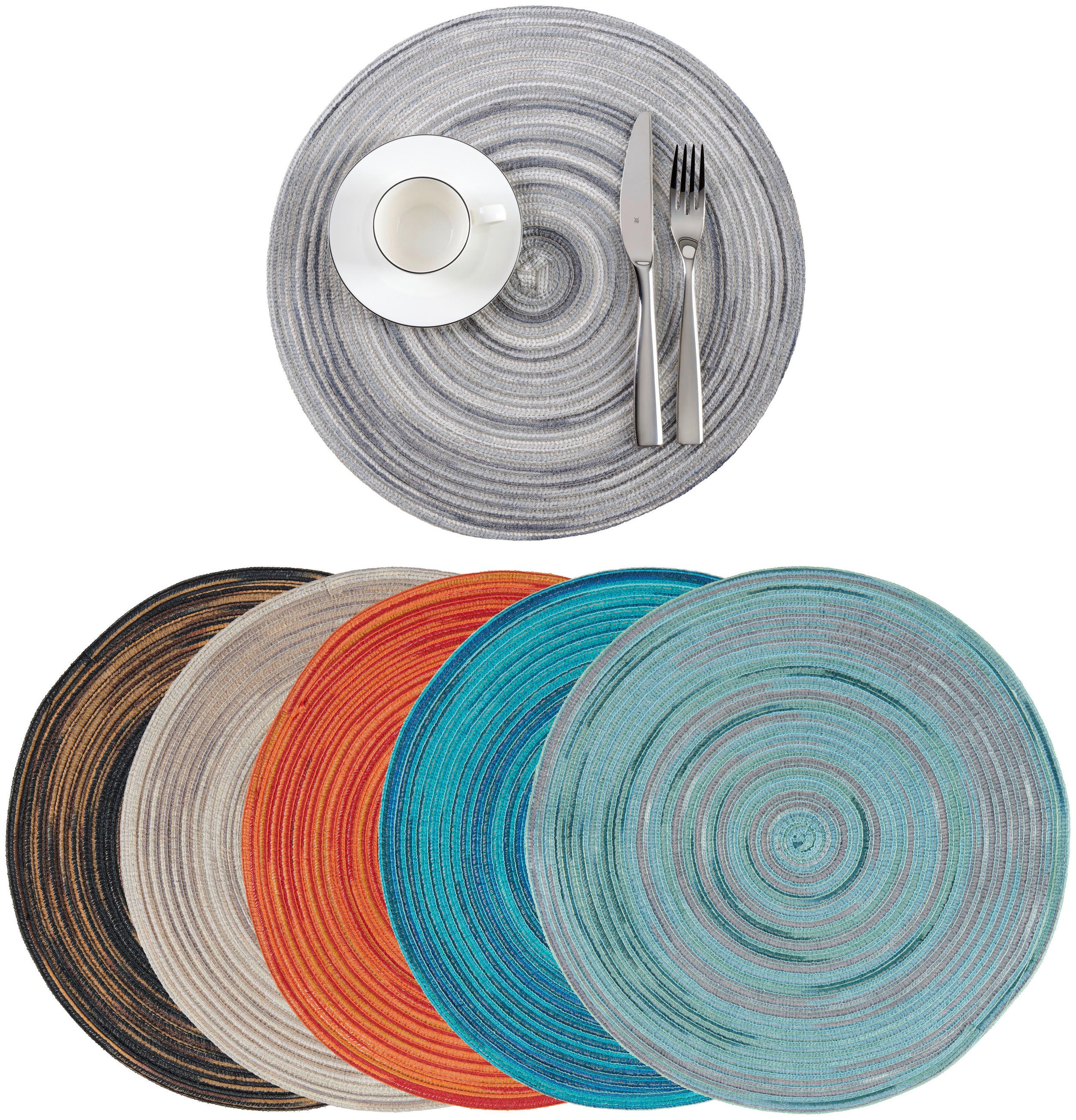 Thumbnail - Esposa Tischset, Orange, Textil, Uni, rund, Wohntextilien, Tischwäsche, Tischsets