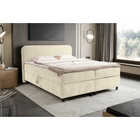 BOXBETT 180/200 cm  in Creme  - Creme/Schwarz, Modern, Holz/Kunststoff (180/200cm) - MID.YOU