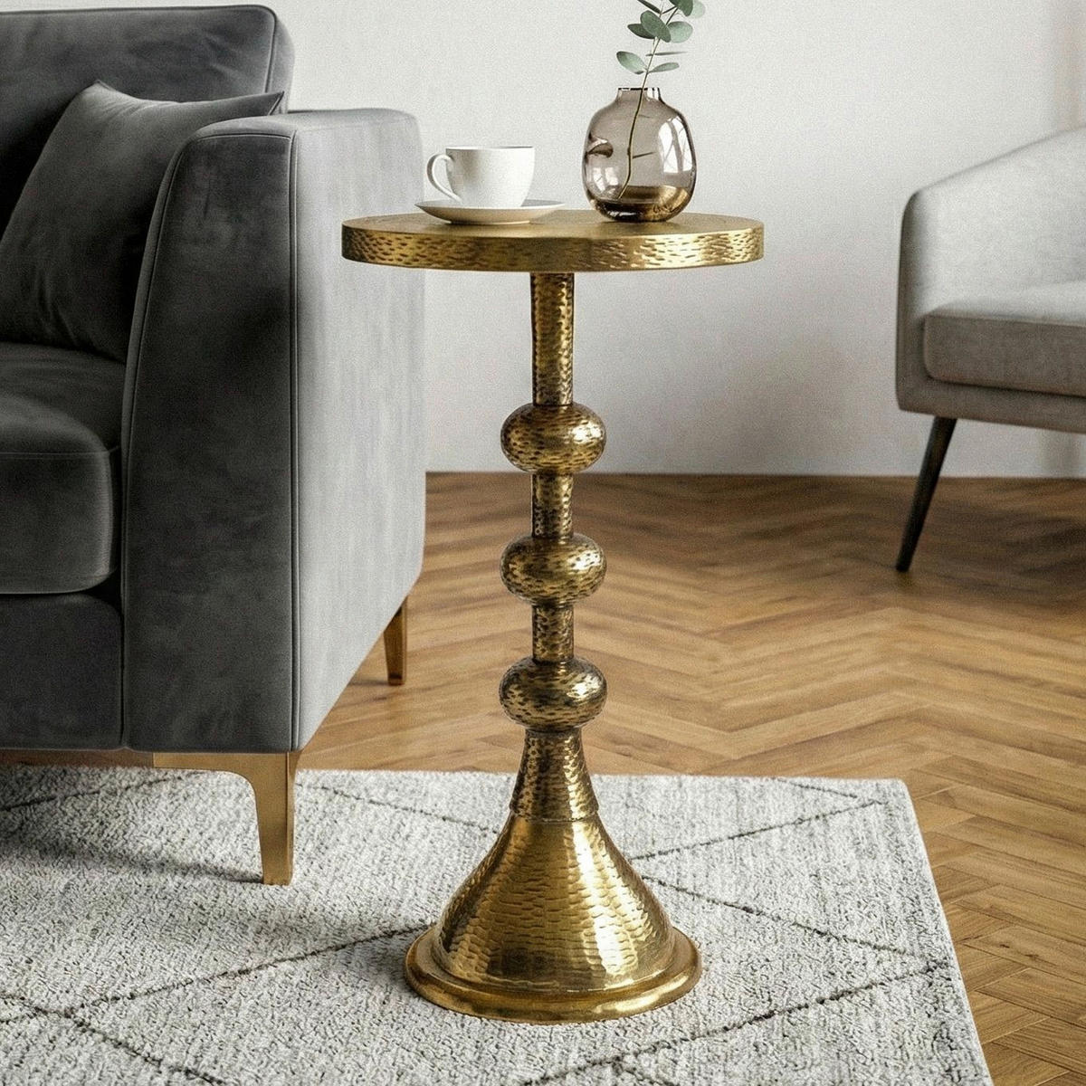 Masă Auxiliară din metal, 30/30/56 cm - auriu, Design, metal (30/30/56cm) - Livetastic