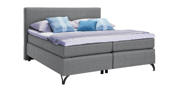 BOXSPRINGBETT 200/200 cm  in Grau  - Schwarz/Grau, KONVENTIONELL, Textil/Metall (200/200cm) - Esposa