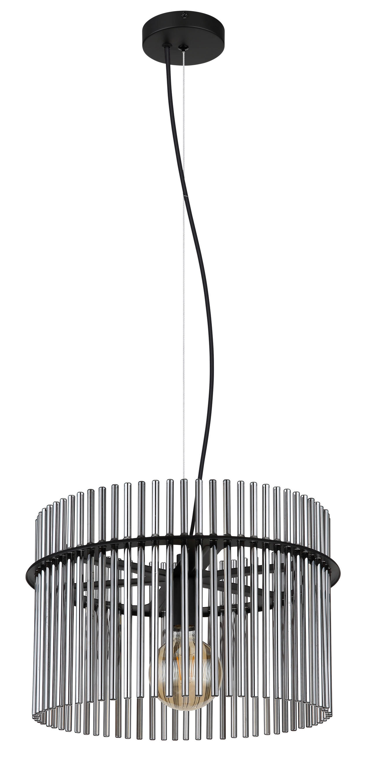 HÄNGELEUCHTE GORLEY 40/150 cm   - Schwarz/Grau, Trend, Glas/Kunststoff (40/150cm)