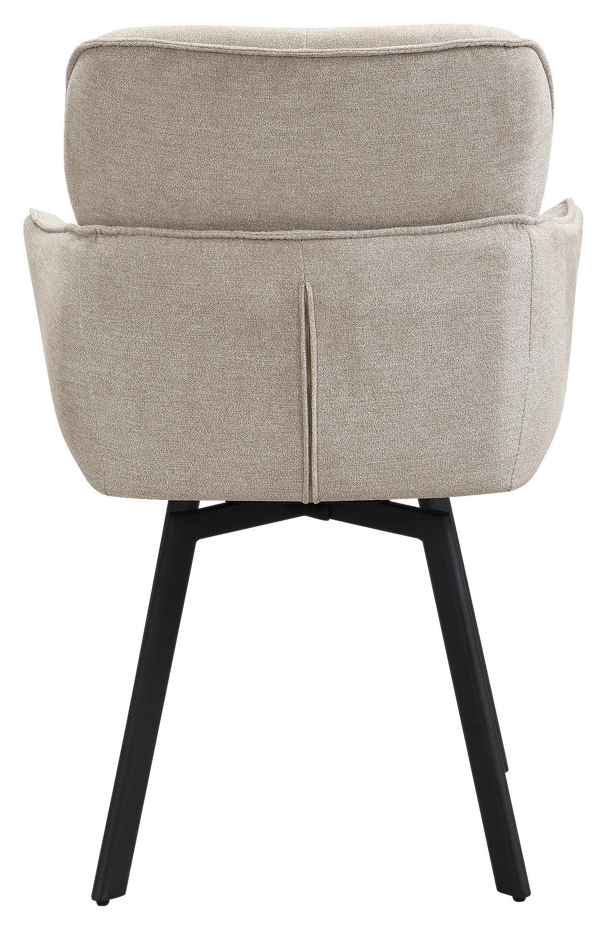 STUHL-SET Webstoff Schwarz, Taupe  - Taupe/Schwarz, MODERN, Textil/Metall (61/90/63cm) - MID.YOU