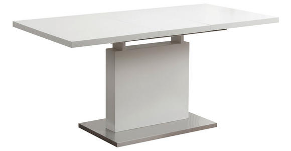 ESSTISCH in Metall, Holzwerkstoff 120-160/80/76 cm - Edelstahlfarben/Weiß, Design, Holzwerkstoff/Metall (120-160/80/76cm) - Carryhome