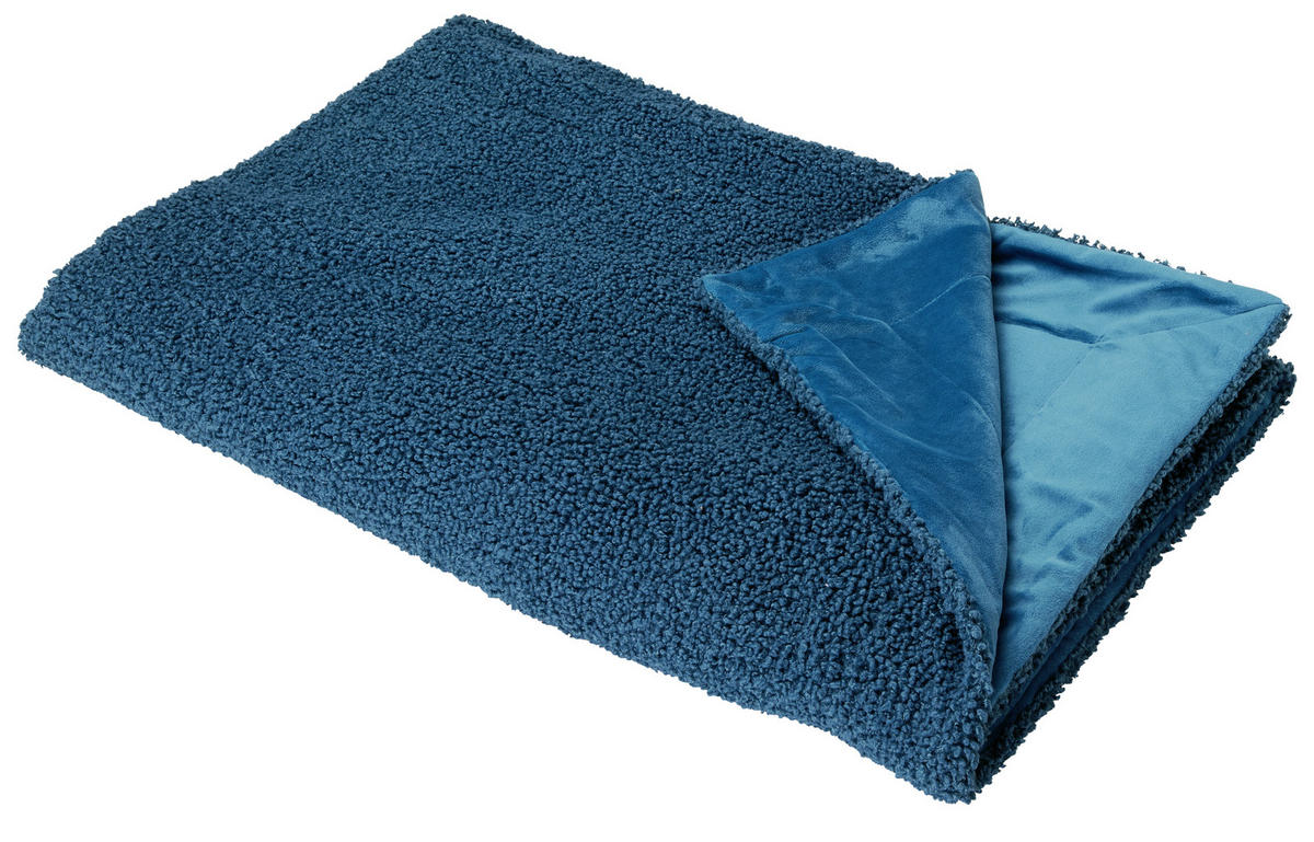 WOHNDECKE Curly 150/200 cm  - Petrol, Design, Textil (150/200cm) - Novel