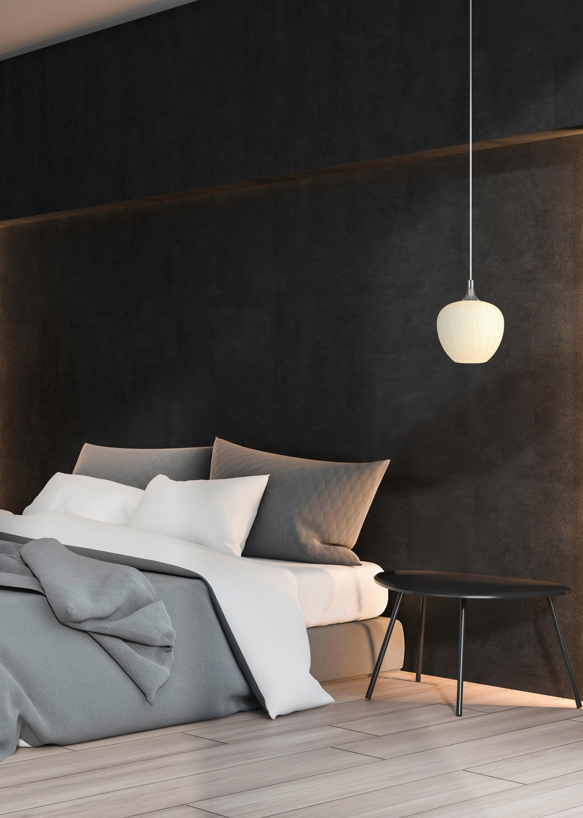 HÄNGELEUCHTE 24/120 cm    - Chromfarben/Weiss, Konventionell, Glas/Metall (24/120cm) - Globo