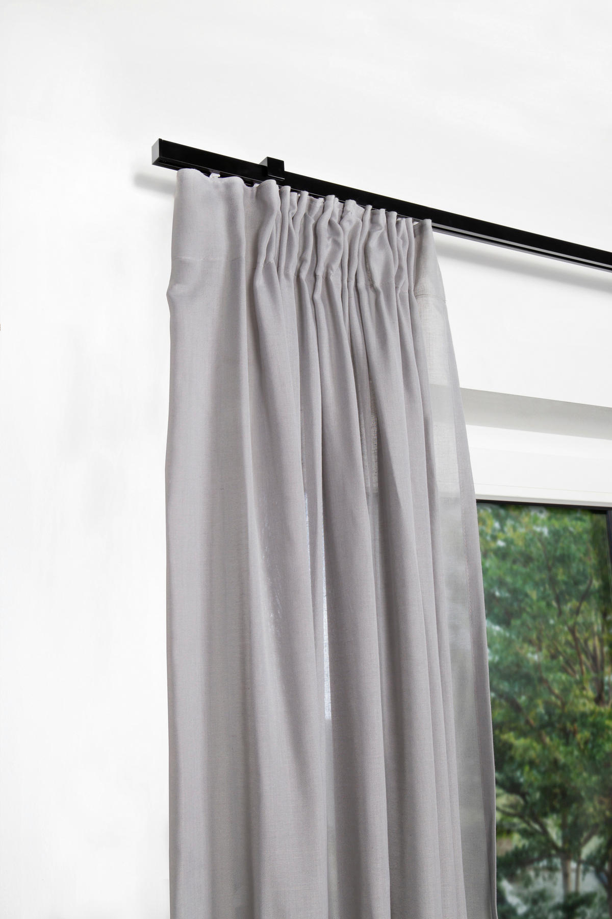 VORHANGSTANGENSET 120 cm  - Schwarz, Design, Metall (120cm) - Homeware