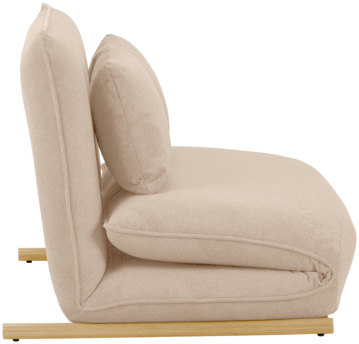 SOFA VELIN Samt Creme, Nussbaumfarben  - Nussbaumfarben/Creme, Design, Textil/Metall (140/97/80cm) - MID.YOU