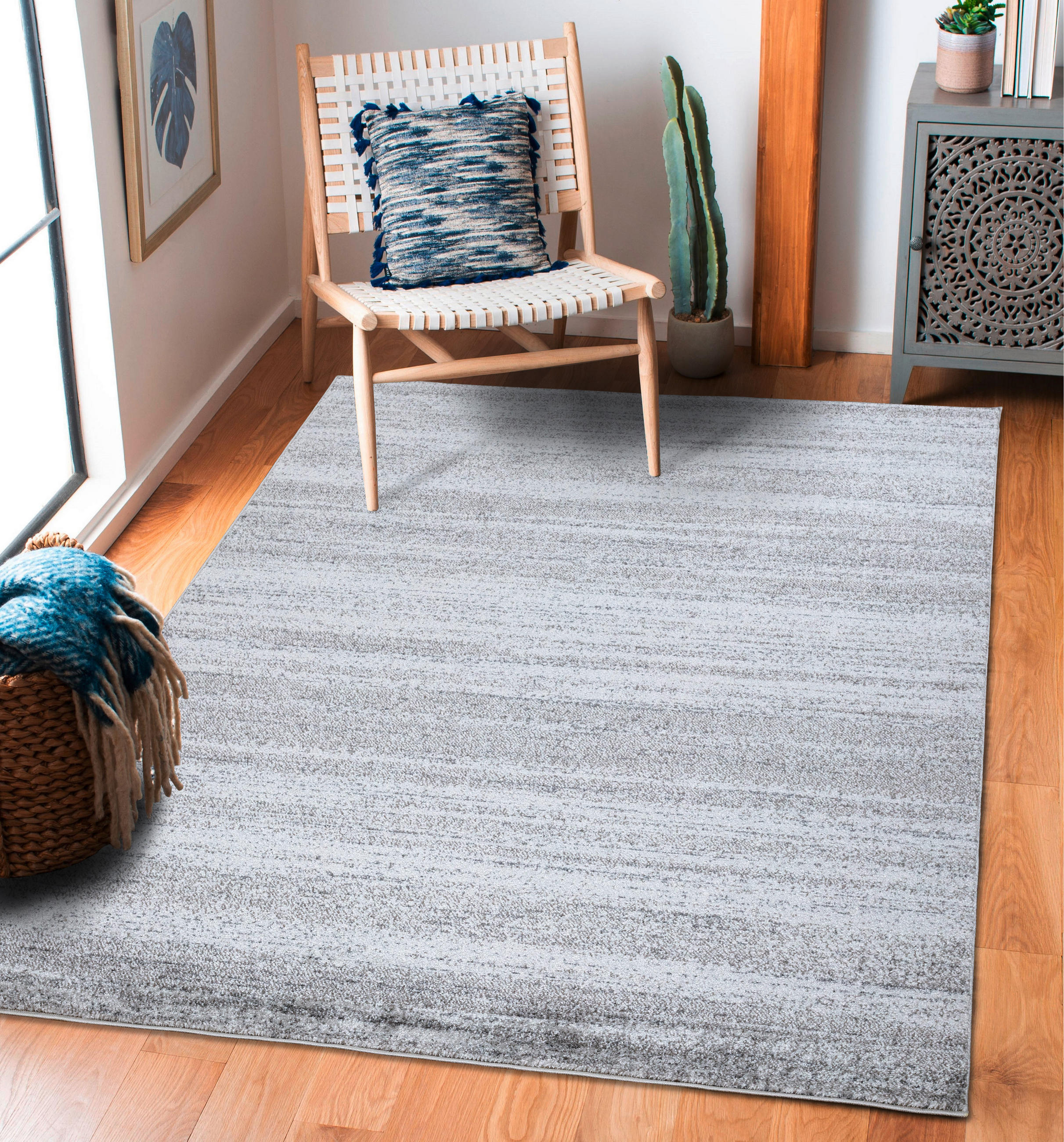 Thumbnail - Novel Webteppich Faro, Hellgrau, Textil, Abstraktes, rechteckig, 160x230 cm, Teppiche & Böden, Teppiche, Moderne Teppich...