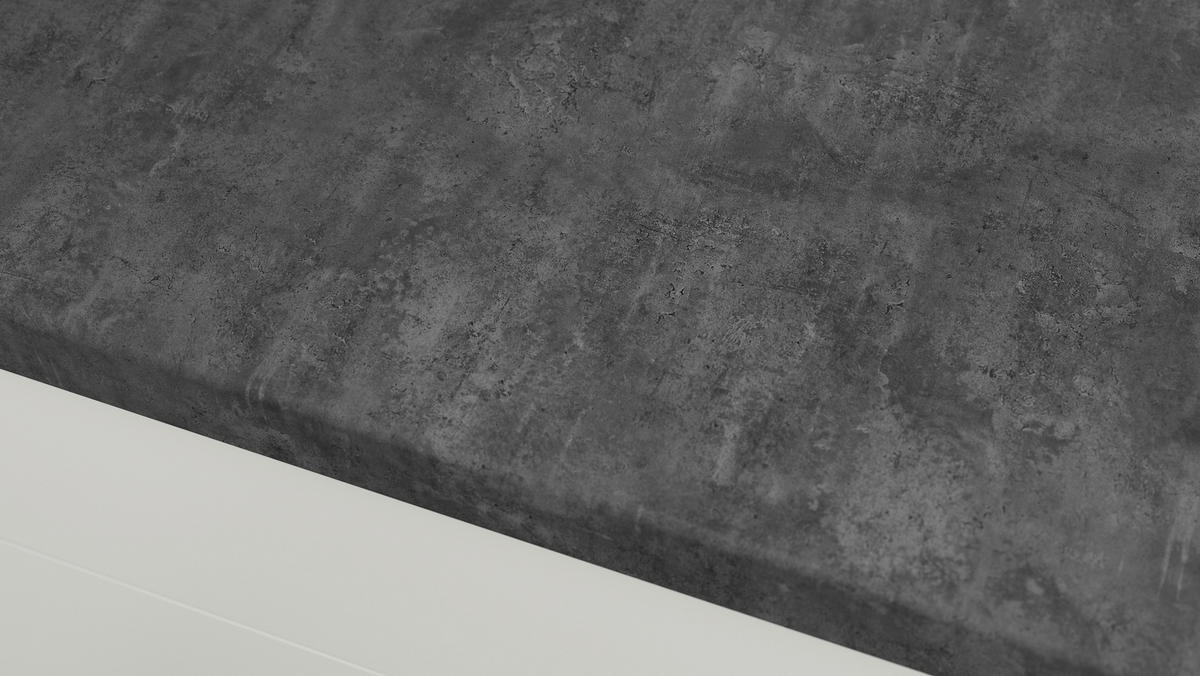 KÜCHENBLOCK 230 cm   in Graphitfarben, Hellgrau  - Edelstahlfarben/Dunkelgrau, MODERN, Holzwerkstoff/Metall (230cm) - Xora